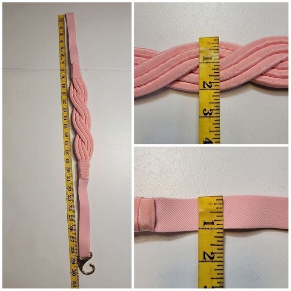 Baby Pink Braided Rope Stretch Belt Vintage 80s - Picture 6 of 6